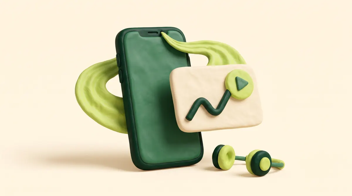 A phone sending calls into a chart with a recording play button